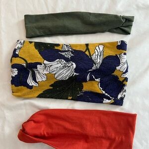 Floral and Solid Headband Set